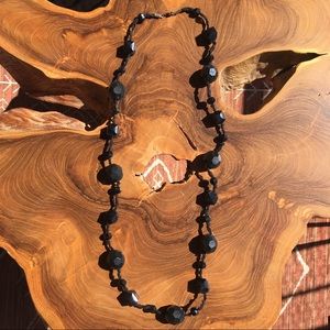 Black beaded funky necklace from Y2K era, wear as single stand or doubled up.